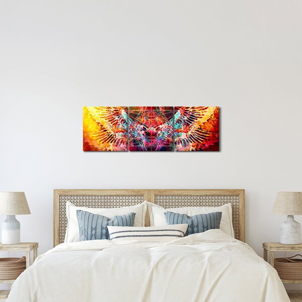 Kép - Merkaba szárnyakkal, absztrakció (órával) (90x30 cm)