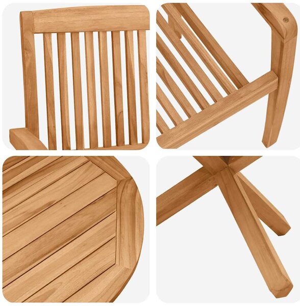 VidaXL Kert étkező szett 5 pcs Természetes Tömör Akácfa