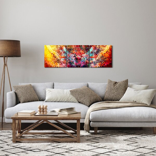 Kép - Merkaba szárnyakkal, absztrakció (órával) (90x30 cm)