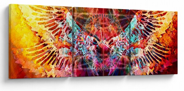 Kép - Merkaba szárnyakkal, absztrakció (órával) (90x30 cm)