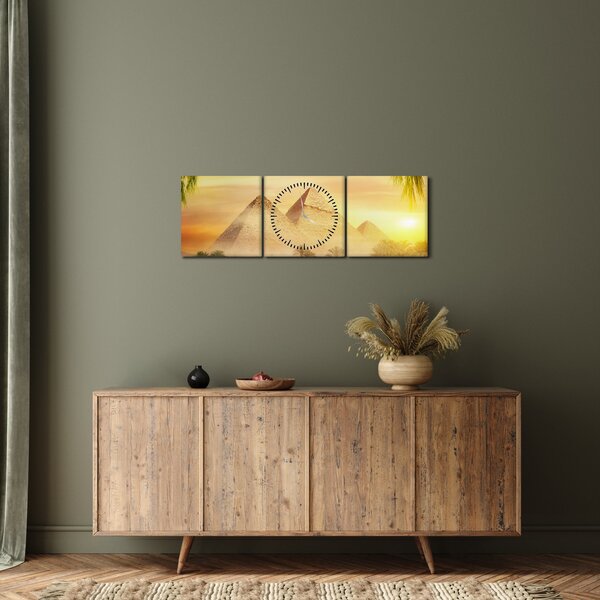 Kép - piramisok (órával) (90x30 cm)