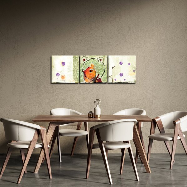 Kép - Egy madár lelke (órával) (90x30 cm)
