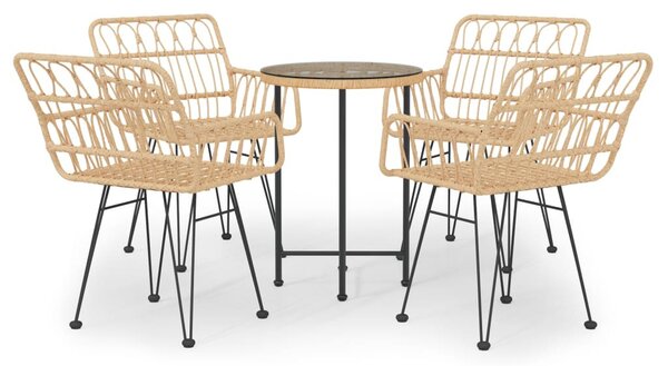 5 részes polyrattan kerti étkezőgarnitúra