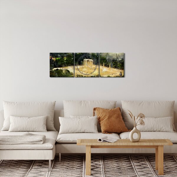 Kép - Zeusz temploma, Athén, Görögország (órával) (90x30 cm)