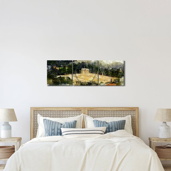 Kép - Zeusz temploma, Athén, Görögország (órával) (90x30 cm)