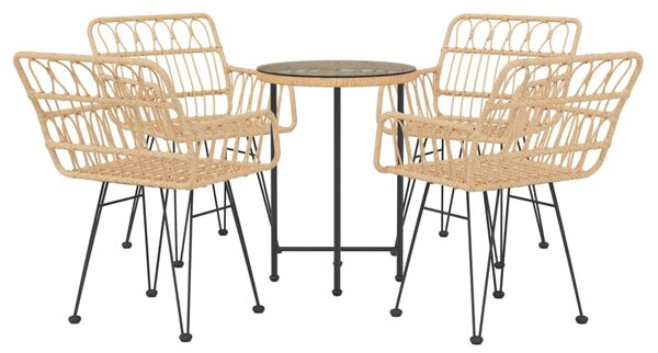5 részes polyrattan kerti étkezőgarnitúra