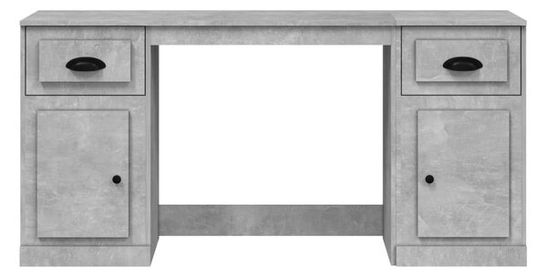 Betonszürke szerelt fa íróasztal szekrénnyel