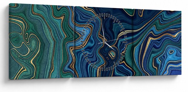 Kép - zöld-kék márvány (órával) (90x30 cm)