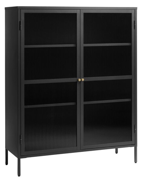 Fekete fém tálalószekrény 111x140 cm Bronco – Unique Furniture