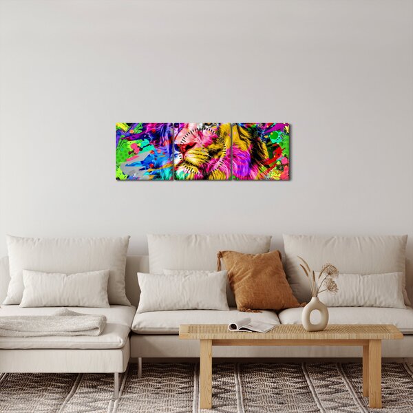 Kép - Oroszlán 3D-s képe (órával) (90x30 cm)