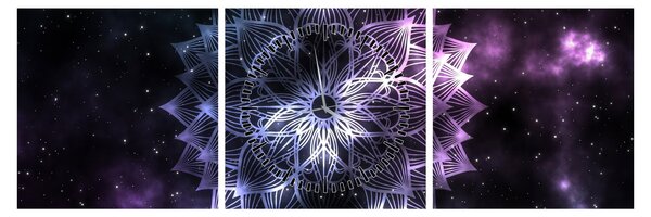 Kép - Lótusz mandala az űrben (órával) (90x30 cm)