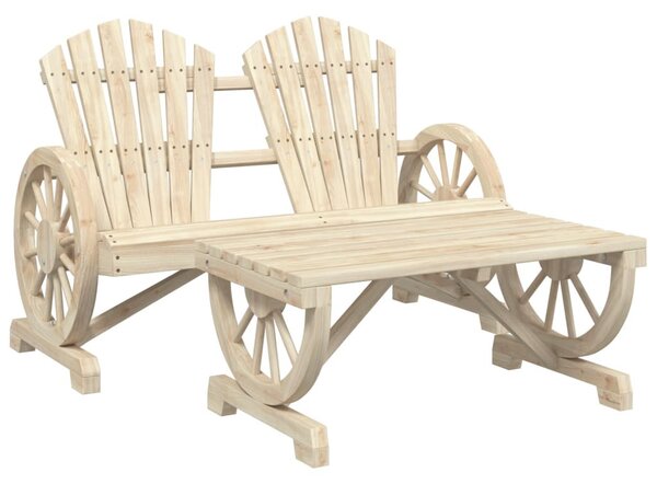4 részes tömör fenyőfa kerti pihenőgarnitúra