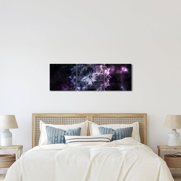 Kép - Lótusz mandala az űrben (órával) (90x30 cm)