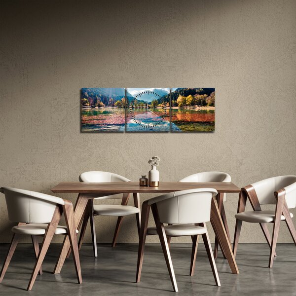 Kép - Jasna-tó, Gozd Martuljek, Júliai-Alpok, Szlovénia (órával) (90x30 cm)