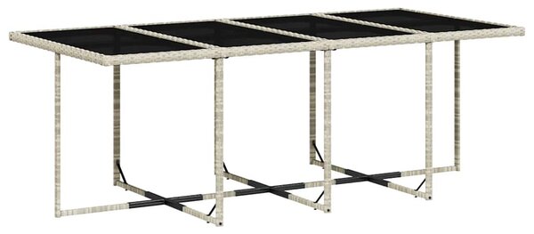 9részes világosszürke polyrattan kerti étkezőgarnitúra párnával