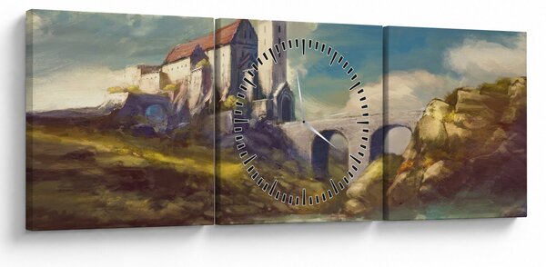 Kép - Középkori vár (órával) (90x30 cm)