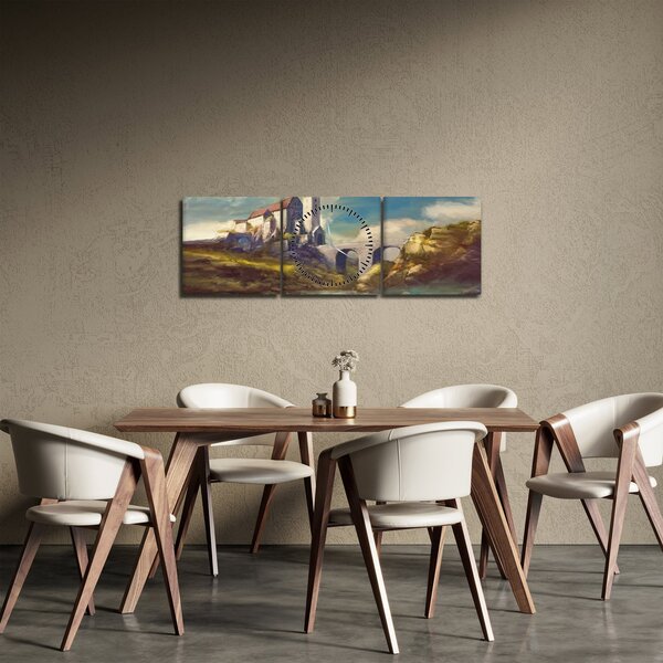 Kép - Középkori vár (órával) (90x30 cm)