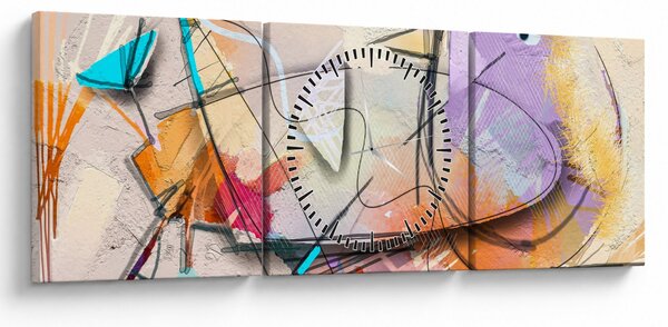 Kép - absztrakció, madár (órával) (90x30 cm)