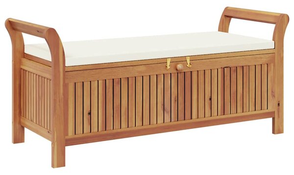 Tömör akácfa tárolópad párnával 126 cm