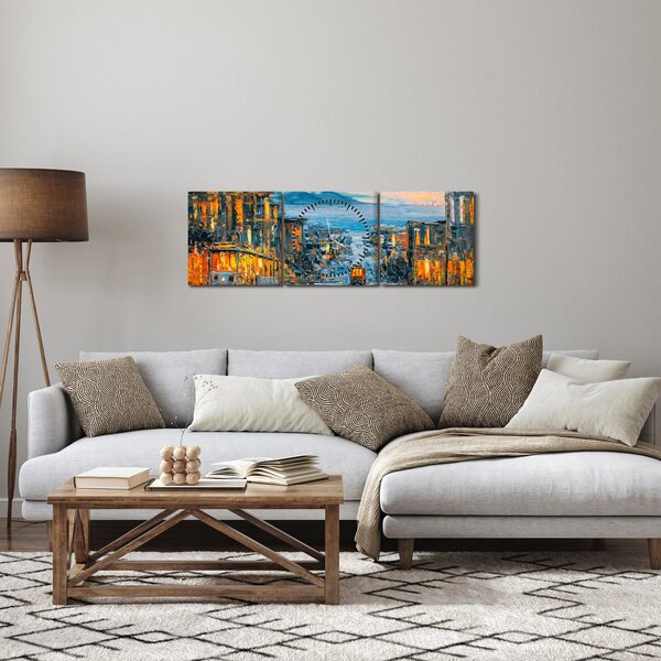 Kép - Cable Car, San Francisco (órával) (90x30 cm)