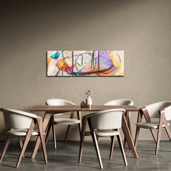 Kép - absztrakció, madár (órával) (90x30 cm)