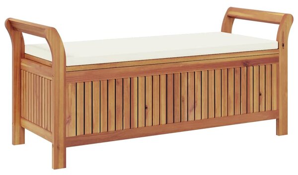Tömör akácfa tárolópad párnával 126 cm