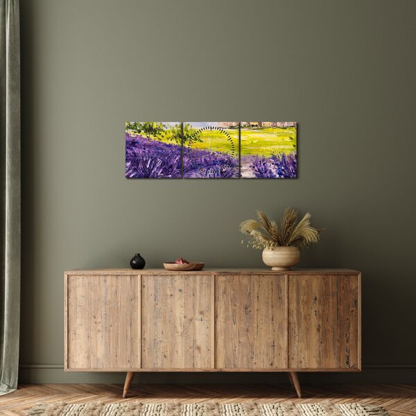 Kép - Provence, franciaország, olajfestmény (órával) (90x30 cm)