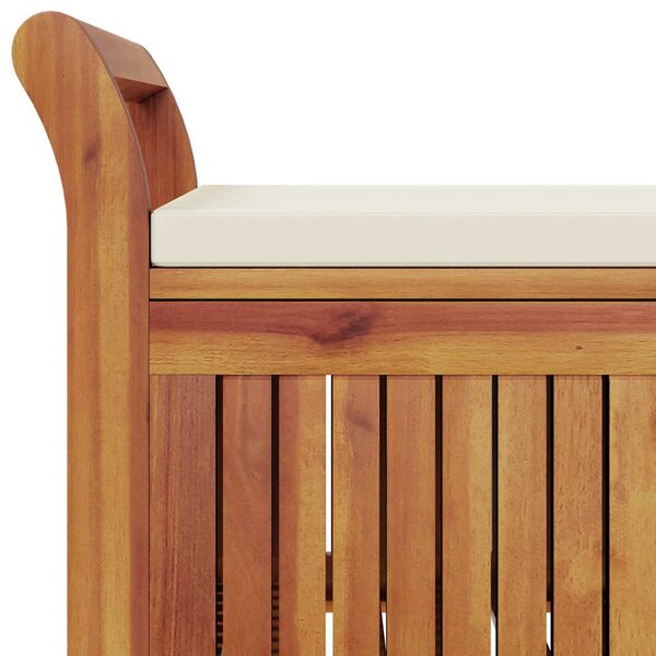Tömör akácfa tárolópad párnával 126 cm