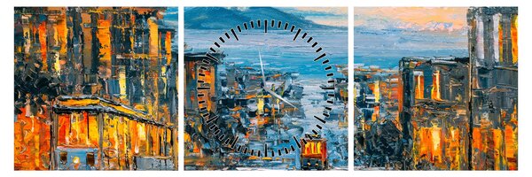 Kép - Cable Car, San Francisco (órával) (90x30 cm)