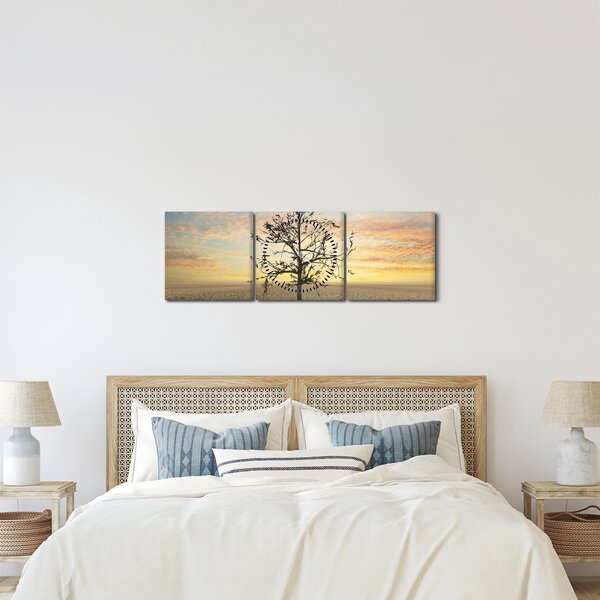 Kép - fa a sivatagban (órával) (90x30 cm)