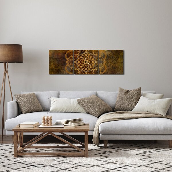 Kép - Az öröm mandala (órával) (90x30 cm)