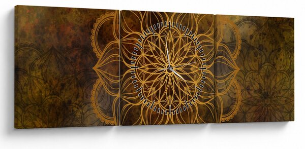 Kép - Az öröm mandala (órával) (90x30 cm)