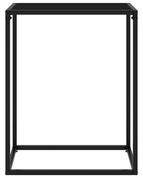 Fekete edzett üveg tálalóasztal 60 x 35 x 75 cm