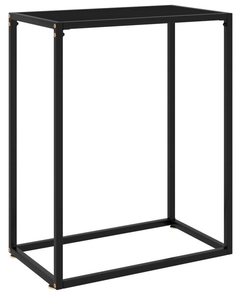 Fekete edzett üveg tálalóasztal 60 x 35 x 75 cm
