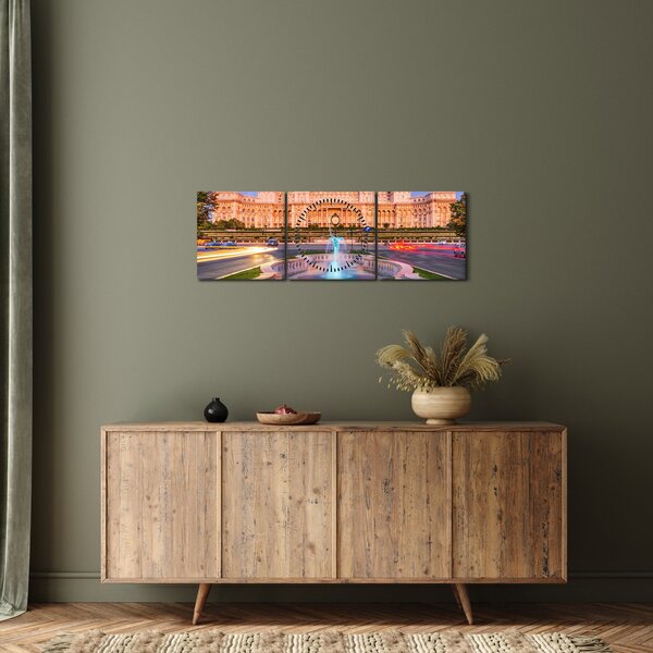 Kép - Bukarest, Románia (órával) (90x30 cm)