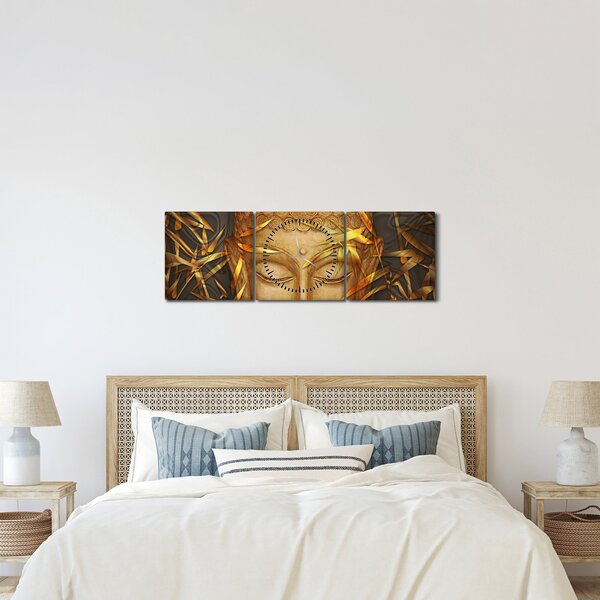 Kép - arany Buddha (órával) (90x30 cm)