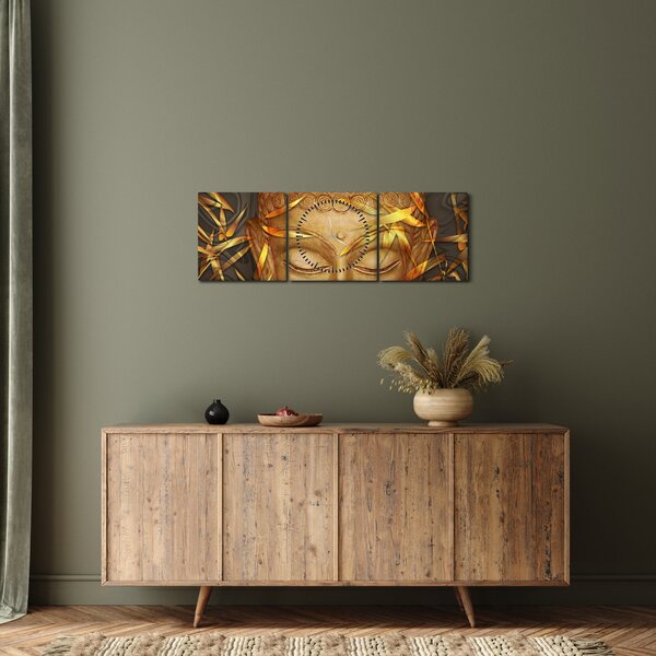Kép - arany Buddha (órával) (90x30 cm)
