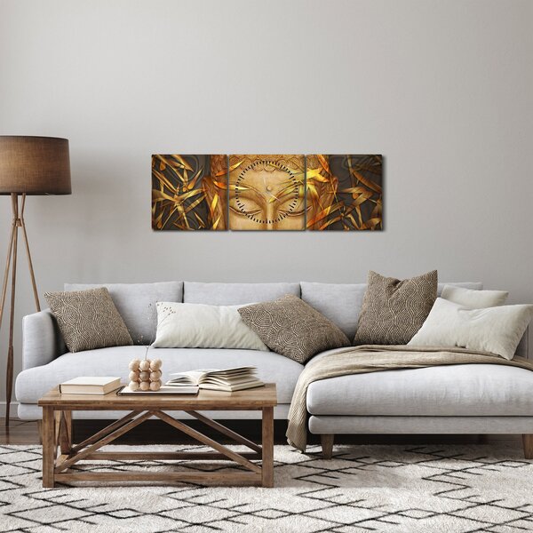 Kép - arany Buddha (órával) (90x30 cm)