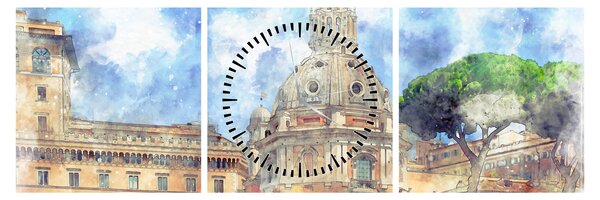Kép - Santa Maria di Loreto temploma, Róma, Olaszország (órával) (90x30 cm)