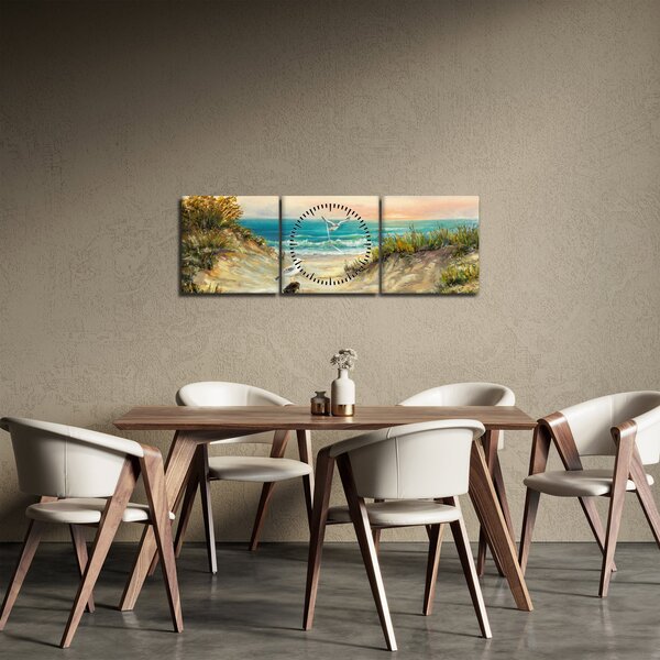 Kép - homokos tengerpart (órával) (90x30 cm)