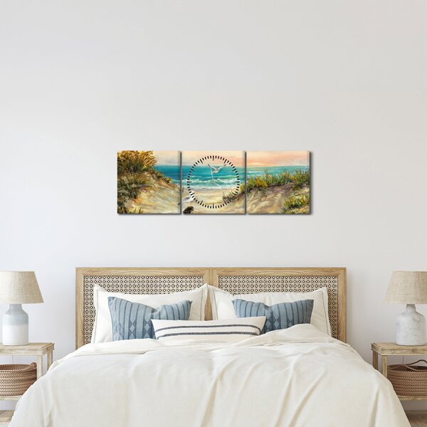 Kép - homokos tengerpart (órával) (90x30 cm)