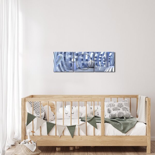 Kép - 3D absztrakció (órával) (90x30 cm)