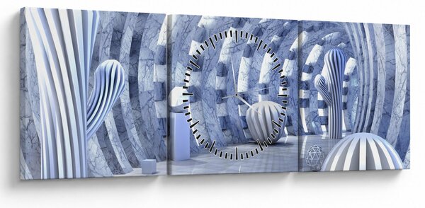 Kép - 3D absztrakció (órával) (90x30 cm)
