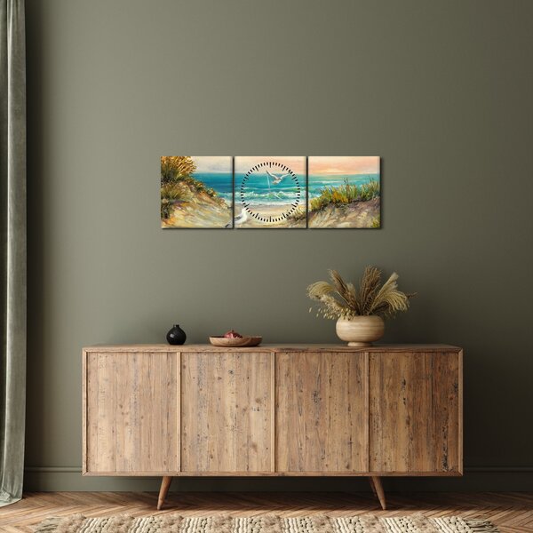 Kép - homokos tengerpart (órával) (90x30 cm)