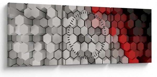 Kép - 3D hatszögek (órával) (90x30 cm)
