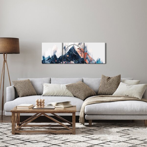 Kép - Absztrakt hegy (órával) (90x30 cm)