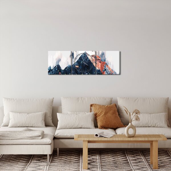 Kép - Absztrakt hegy (órával) (90x30 cm)