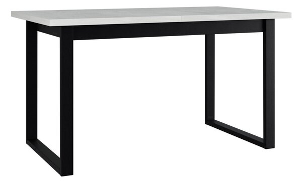 Asztal Victorville 353, Fekete, Fehér, 79x80x140cm, Hosszabbíthatóság, Laminált forgácslap, Fém