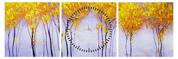 Sárga fák képe (órával) (90x30 cm)