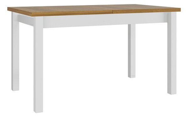 Asztal Victorville 359, Grandson tölgy, Fehér, 76x80x140cm, Hosszabbíthatóság, Laminált forgácslap, Váz anyaga